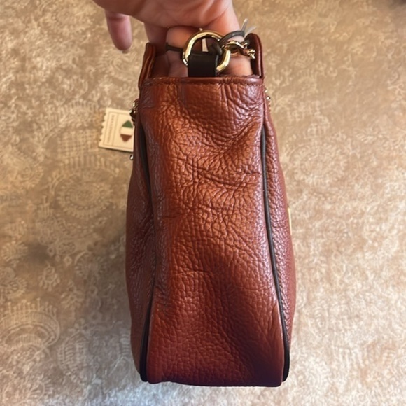 Brand New Valentina Genuine Leather Chain Convertible Handbag Crossbody Purse - Picture 10 of 16